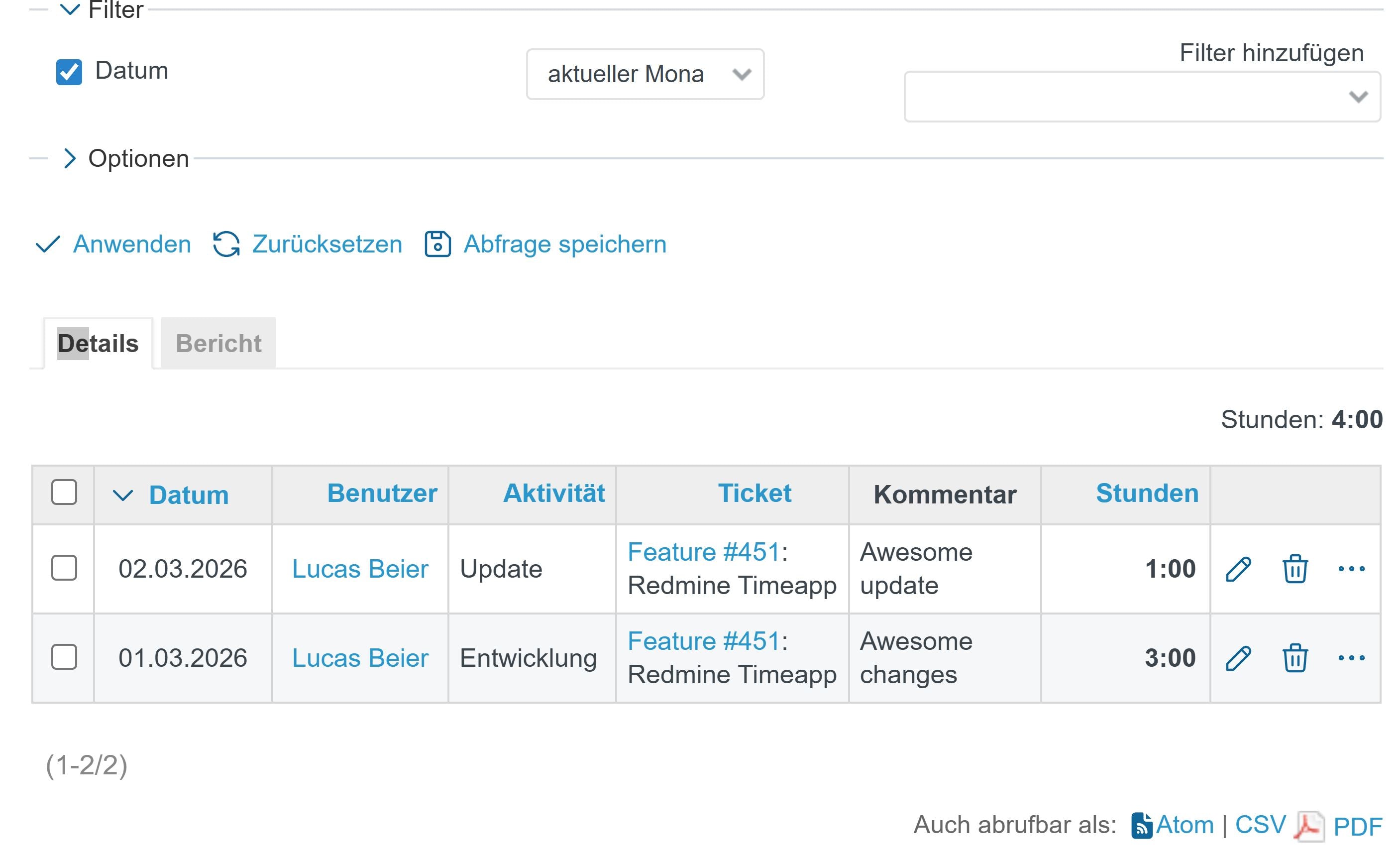 Redmine TimeReport Pro – One-Click PDF Time Reports - 12 Monate