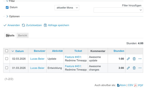 Redmine TimeReport Pro – One-Click PDF Time Reports - 12 Monate